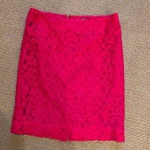 Pink lace skirt